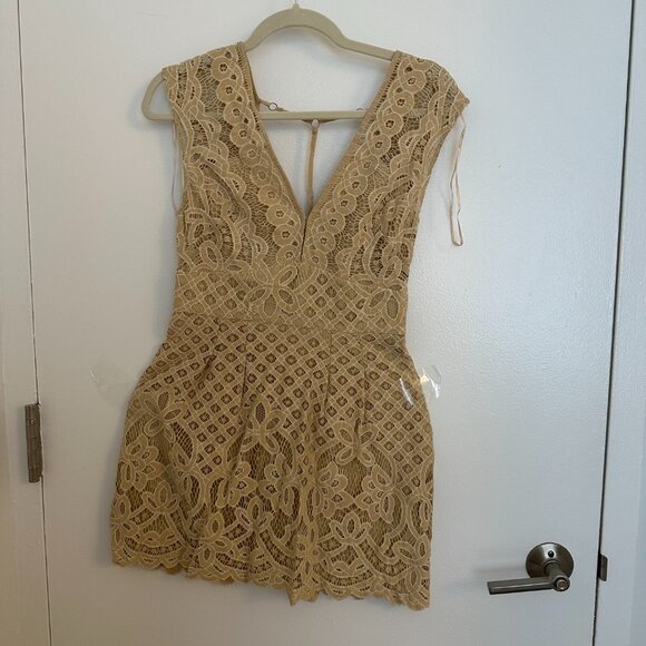 Free People Ivory One Million Lovers Lace Mini Dress Size S - Picture 4 of 4